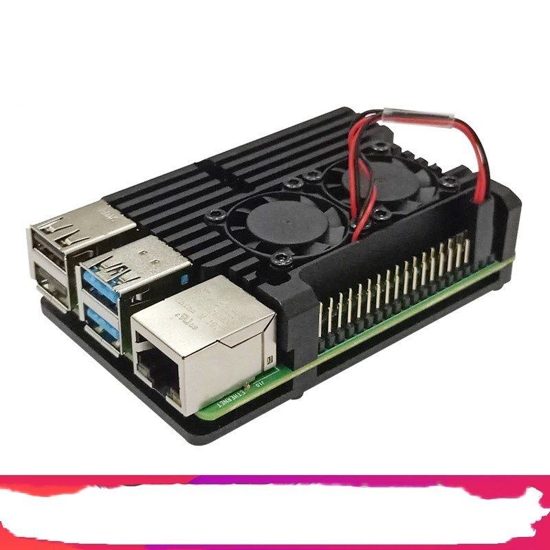 树莓派金属4代外壳Raspberry Pi 4代Jb+树莓派4b外壳 散热壳配件