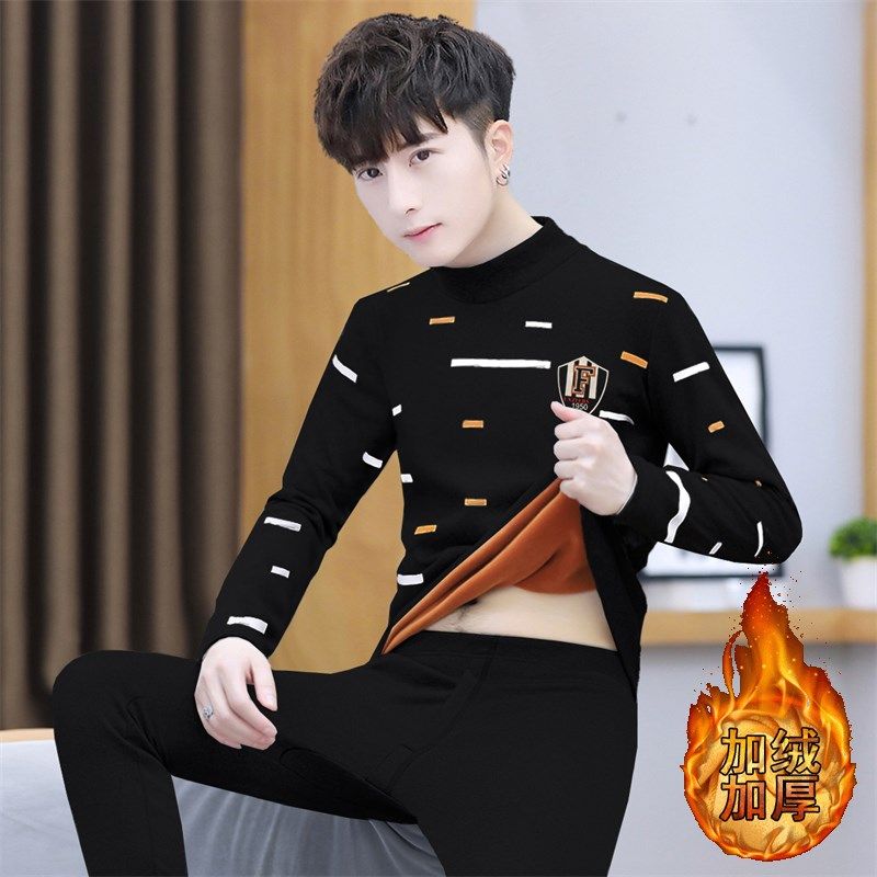 冬季青少年保暖内衣套装男孩加绒加厚半高领打底衫学生秋衣秋裤潮,男装,其他套装,淘宝优惠券,粉丝福利购,淘宝优惠卷
