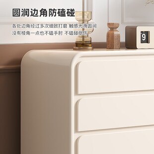 奶油风斗柜床尾柜客厅八斗柜简约现代卧室靠墙收纳柜储物柜抽屉柜