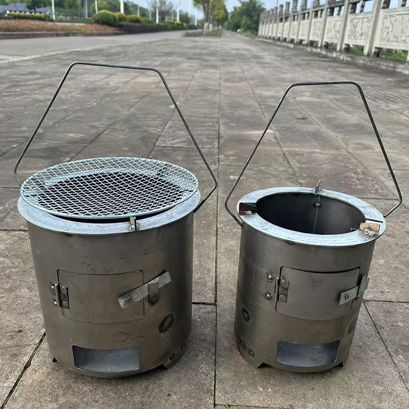 加厚新款柴火炉野炊露营炊具农村取暖炉子K烧烤炉家用炖汤炒菜灶