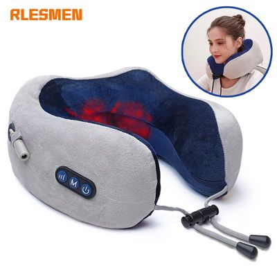 网红Neck Massager Relaxation Knead Heat Vibrator Travel U-sh