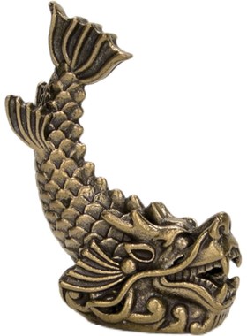 鸱吻摆件厨房螭吻铜器黄铜古鸱尾鸱吻龙头鱼吻兽家居玄关装饰品