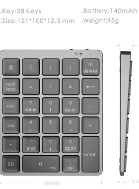 AVATTO N970 Wireless Bluetooth Numeric Keypad with USB HUB