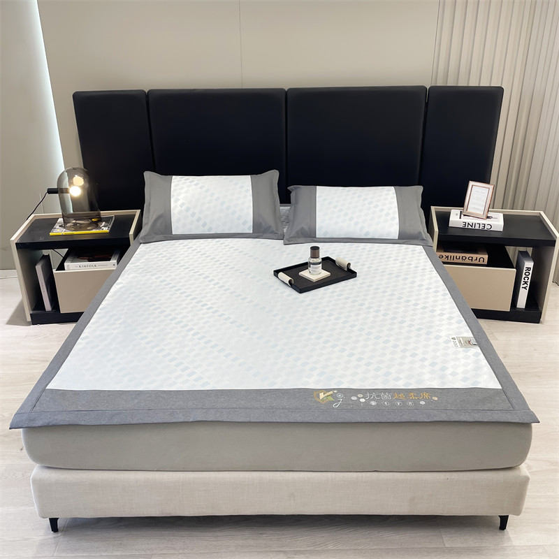 冰丝凉席三件套可水洗折叠式超柔刺绣席子床单透气单双人空调凉席,床上用品,冰丝席,淘宝优惠券,粉丝福利购,淘宝优惠卷