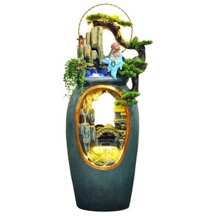 根雕假山陶罐流水禅意喷泉鱼缸客厅庭院办公室加湿器景 折扣价