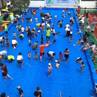 幼儿园活动玩水防水o布雨布户外泡沫机水上乐园水池布防滑加厚篷