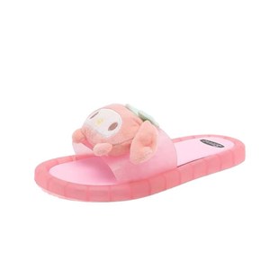 库洛米发光拖鞋女夏可外穿2024新款亲子闪光水晶凉拖鞋防滑一字拖