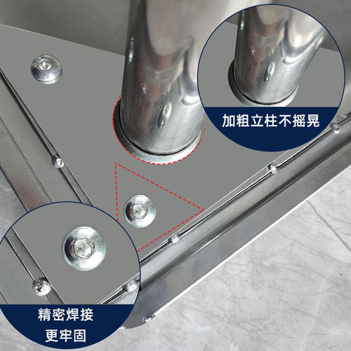 不锈钢工作台厨房饭店商用操作台切菜桌案板打荷台面家用定做