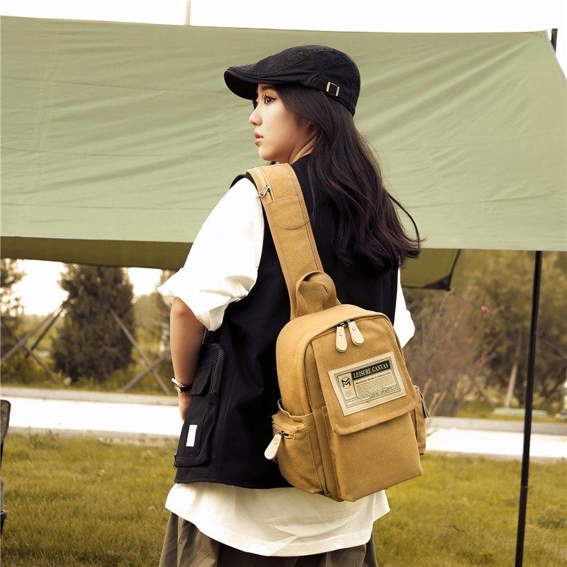 斜挎胸包男通勤邮差骑行机车背包女士帆布休闲户外旅游运动单肩包,箱包皮具/热销女包/男包,胸包,淘宝优惠券,粉丝福利购,淘宝优惠卷