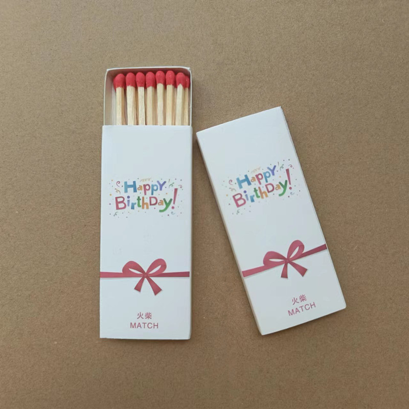 热销订做定制广告红头彩头印字生日蜡烛烘焙蛋糕店简单白盒加长火