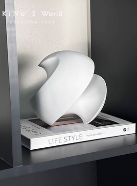 书柜摆件家居饰品轻奢高档样板间电视柜英文字母装饰画莫兰迪花瓶