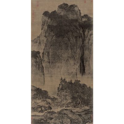 古代名画复制范宽溪山行旅图国画山水画J艺术微喷仿古字画装饰画