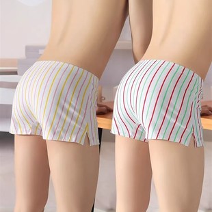 衩男式 纯棉阿罗裤 休闲透气男款 男士 四角裤 男生潮流条纹宽松短裤