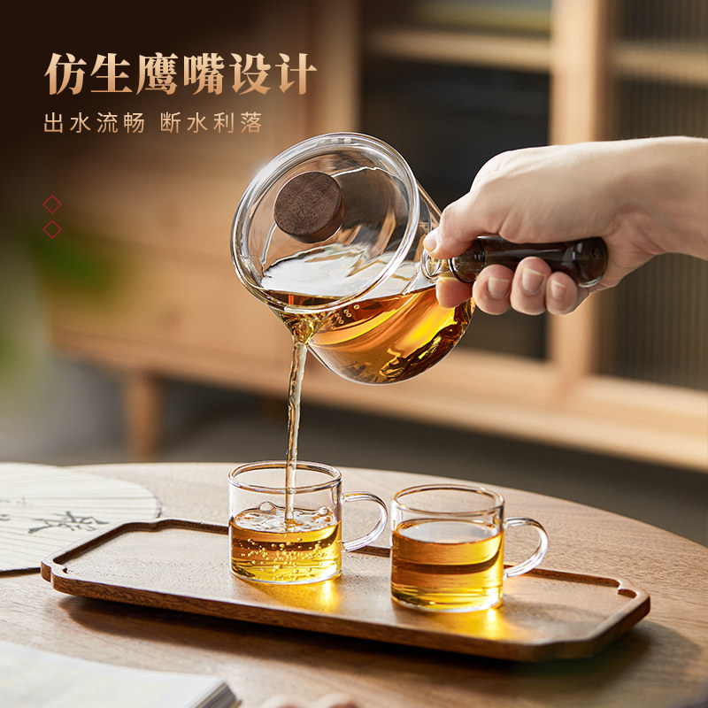 侧把玻璃茶壶煮茶壶家用加厚一体过滤泡茶壶耐高温电陶炉茶具