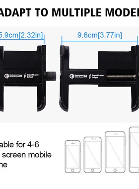 Aluminum Motorcycle Phone Holder QC3.0 Charge Moto Handlebar
