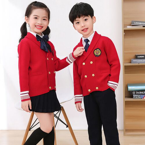 幼儿园园服春秋装毛衣小学生校服秋冬开衫套装英伦学院风儿童班服