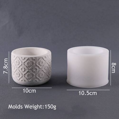 小众高货.Cylinder Flower Pot Silicone Molds DIY Cement Concr