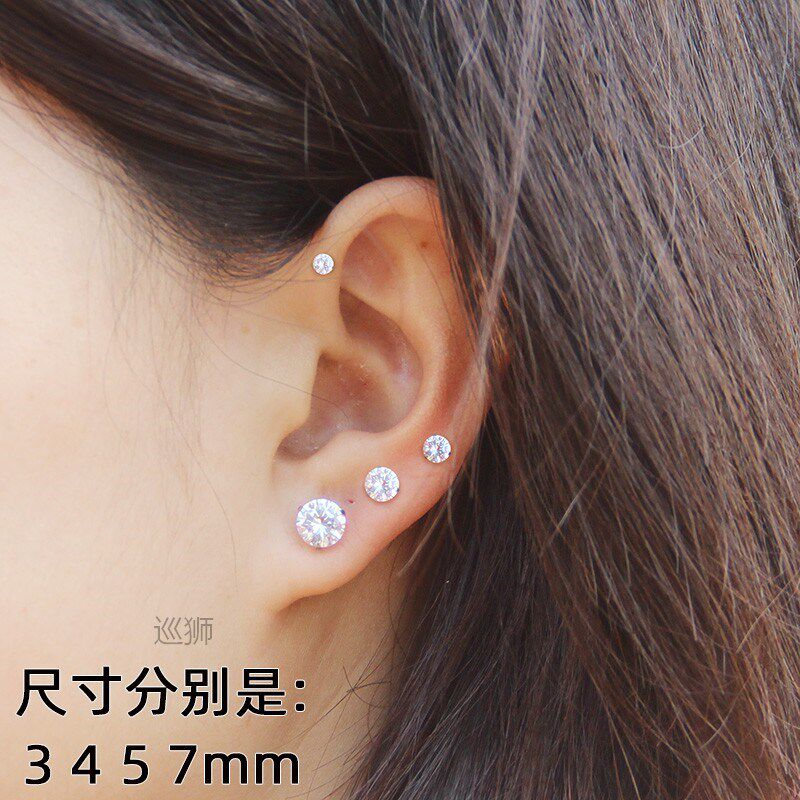 Hong Kong Style Korean titanium steel zircon exquisite screw