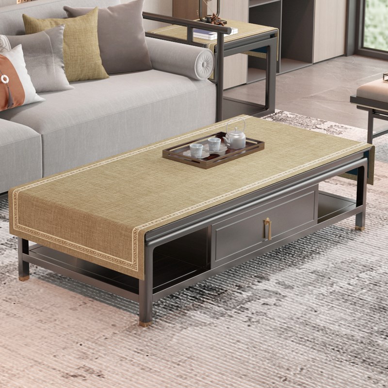 茶几布盖布电视柜垫中式桌布棉麻布艺长方形餐桌布实木家具台布