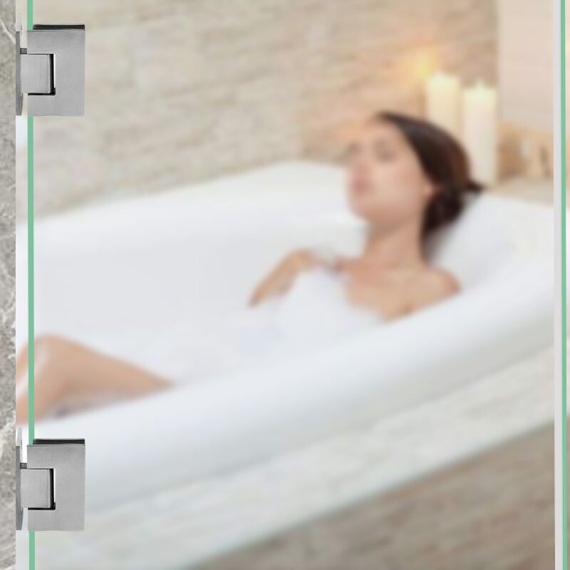 不锈钢实心浴室夹淋浴房玻璃门合页无框玻璃门夹玻璃铰链90度荷叶