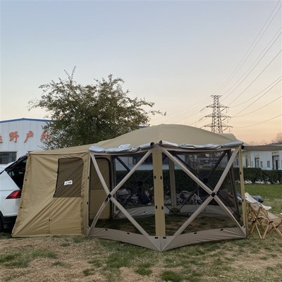六角模块化户g外折叠野外露营装备遮阳防雨防蚊自动一体车尾帐篷