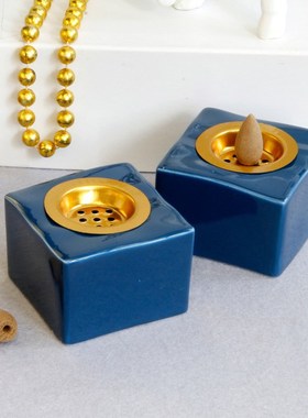 Ceramic Backflow Censer Incense Burner Creative Square Ceram