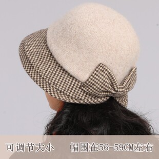 帽子秋季2021新款中年女士秋冬盆帽秋女式老年百搭洋气英伦女礼帽
