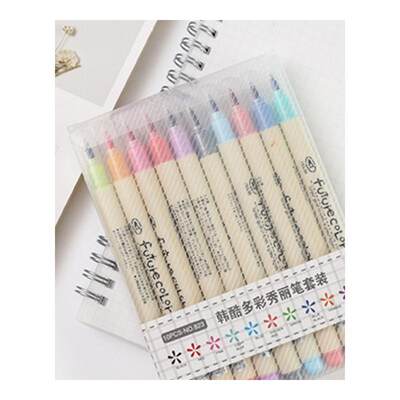 新品10pcs/lot Future color Write Brush Pen Colored Marker Pe