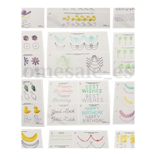 23pcs/set Cake Icing Piping DIY Practice Drawing Board Templ