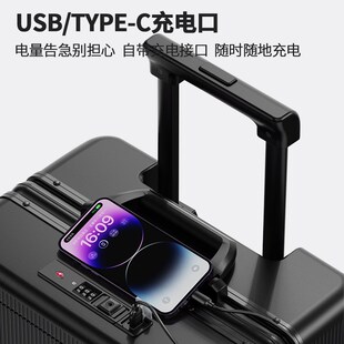 前开式行李箱女铝框20寸小型登机箱22商务静音万向轮24旅行拉杆箱