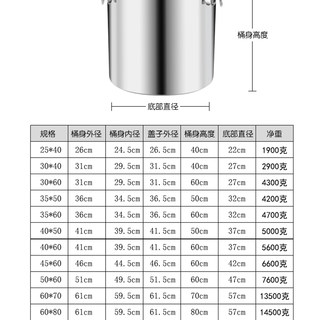 高锅防潮密封桶304不锈钢水桶油桶加厚储K水桶家用米桶储存密封罐