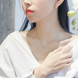 工厂销银c春春森系叶子燕子项链纯银日韩版简约吊坠女锁骨链学生