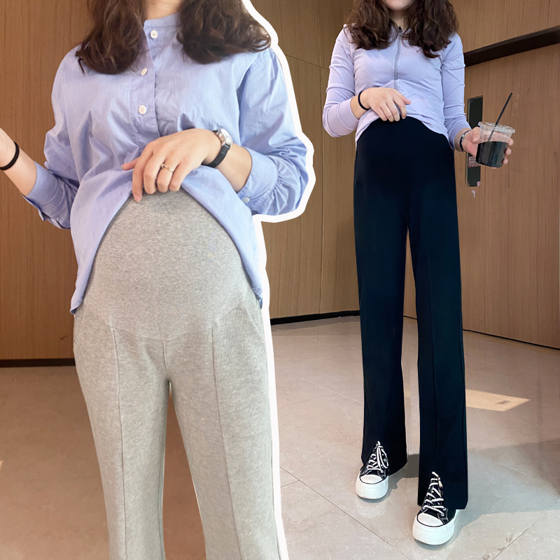 春秋季外穿秋装2022新款加长版高个子宽松休闲喇叭阔腿孕妇裤子女