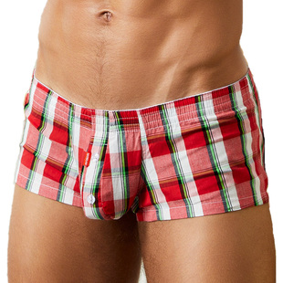 Plaid Boxers Men& 速发SEOBEAN Boxer Cotton Classic 39;s 100%