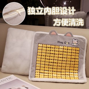 客厅沙发竹席靠垫办公室座椅护腰靠枕可拆洗抱枕桌上午休趴睡枕头