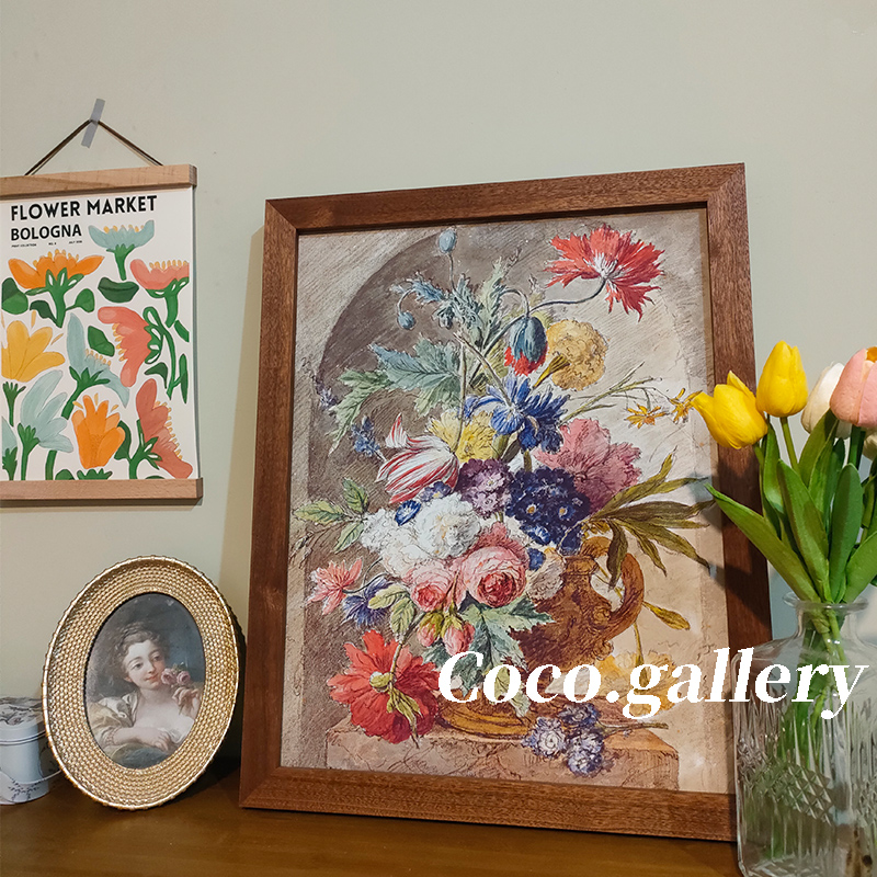 可可的画廊美式法式新中式古典小众花卉静物油画餐厅卧室装饰画图片