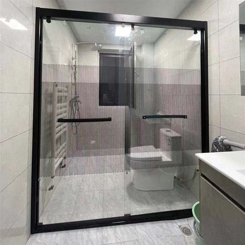 不锈钢淋浴房隔断定制一字型简易乾湿分离化妆室移门整体浴室玻璃