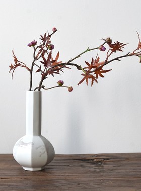 黑色托盘新中式木茶盘样板间客厅茶室茶几花瓶花艺组合摆件装饰品