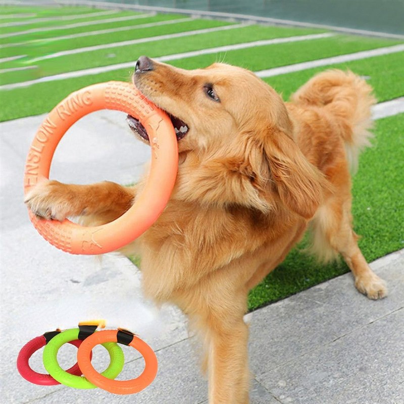 Dog Toys Pet Fklying Dink Trsining Ring Puller Aati-Bite Flo 宠物/宠物食品及用品 橡胶球/球形玩具 原图主图