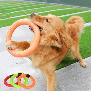 Dog Toys Pet Fklying Dink Trsining Ring Puller Aati-Bite Flo