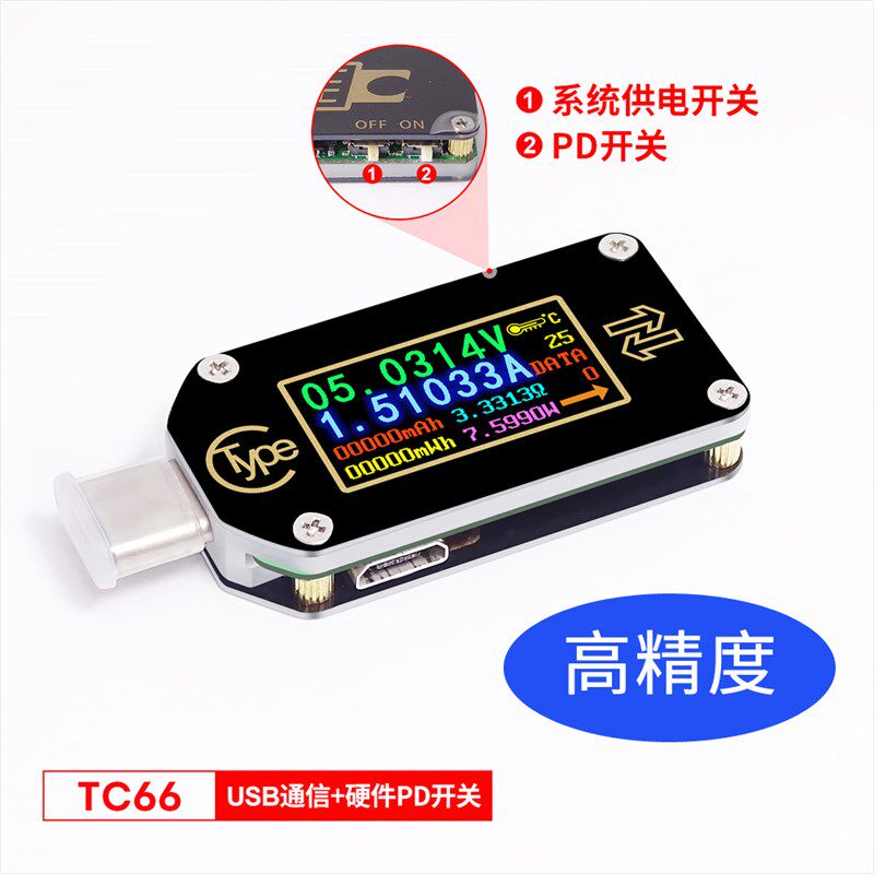 小众高货pd协议检测仪 QC快充电压诱骗 充电器充电器测试Type-C电