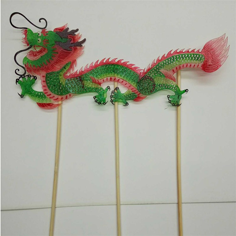 皮影戏道具幕布动物龙工艺品可活动带操G作杆陕西特色儿童玩具diy