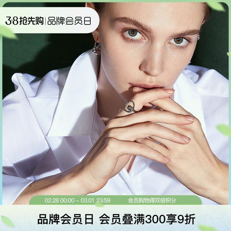 新品ZEGL设计师极简主义系列圆球开口戒指L女小众设计冷淡风高级