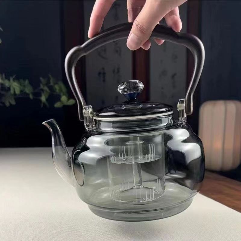 现货耐高温玻璃提梁壶泡茶壶明火加热电陶炉烧水壶耐热玻璃蒸煮星