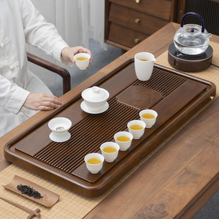 电木款 茶盘实木家用小型干泡茶台排水整块茶海办公室功夫茶具套装