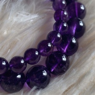 建木信使|【高品质】天然紫水晶手串无加色 乌拉圭原石原矿