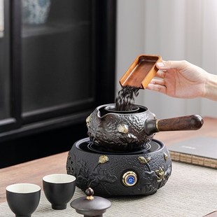 黑白茶普洱家用复古煮茶器烧茶炉 电陶炉耐高温陶瓷壶围炉煮茶套装