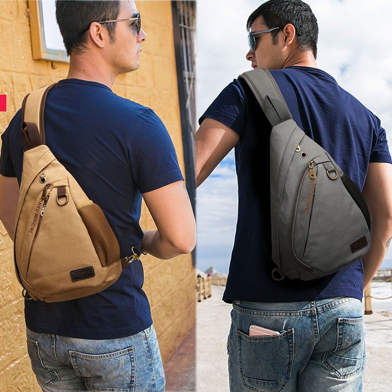 个性帆布胸包简约三角形男士斜挎包休闲潮流结实带充电口单肩男包,箱包皮具/热销女包/男包,男士包袋,淘宝优惠券,粉丝福利购,淘宝优惠卷
