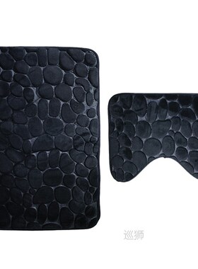 Bathroom Bath Mat Set Toilet Rugs Flannel Anti Slip Shower C