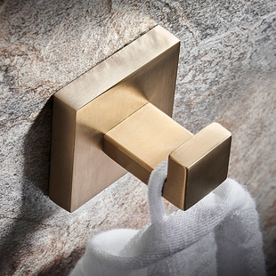 304不锈钢挂钩卫生间挂衣钩衣柜单个免打孔金色壁挂门上玄关单钩